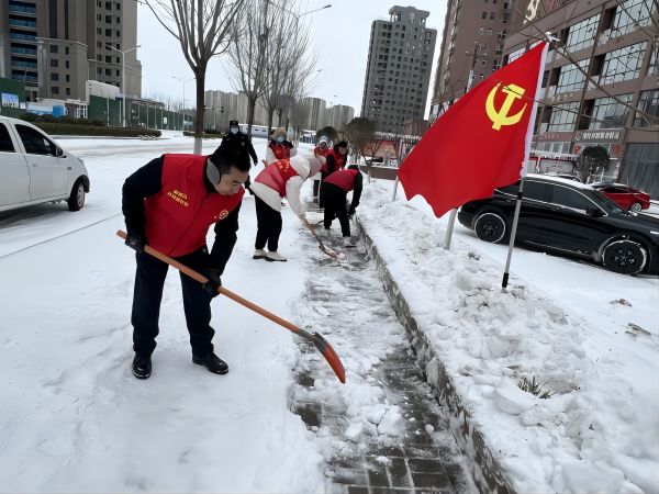 漯河西城区新城办：“双报到”党员齐上阵 除雪铲冰保畅通