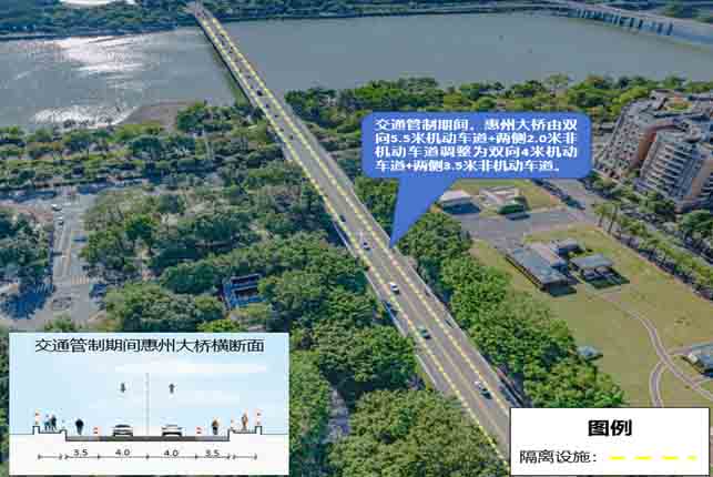 4月20日起，惠州大桥、东新桥实施临时交通管制