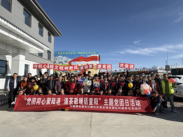 党团同心聚陆港 清茶敬暖话重阳